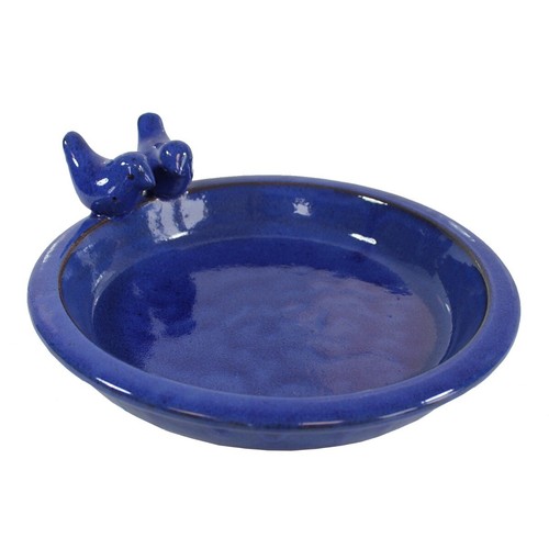 Vogeltränke keramik blau - vogeltränke,