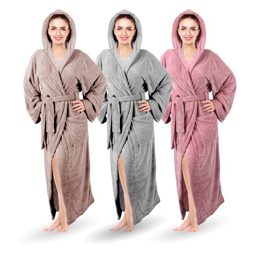 Damen bademantel lang - bademantel,