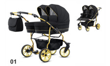 ZWILLINGSWAGEN 2 in 1  DUET GOLDSTAR - KINDERWAGEN  11 FARBEN , BREITE NUR 77 cm