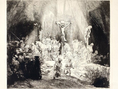 Grafik rembrandt drei kreuze - drei,