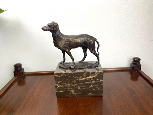 Bronze skulptur hund art déco - hund,
