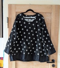 SINNE Design♥ Lagenlook Tunika Gr. 2/ca. 46-50 schwarz*Punkte*Crash-Look*A-Linie