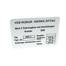 Typenschild für Simson Duo 4/ 4/1 4/2 - neue Ausführung