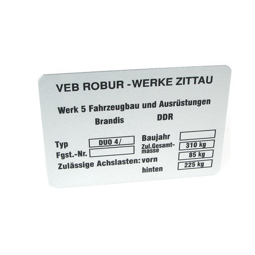 Typenschild für simson duo - duo, 4/