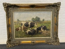 Antikes Ölgemälde – G. Wolf – handgemalt & signiert – vergoldeter Rahmen