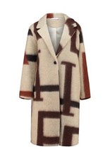 Mantel mit Wolle L Beige