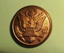 US ARMY GILT BRASS BUTTON - 23,5mm US MADE - WATERBURY BUTTON CO CONN
