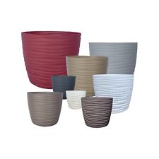 Blumenkübel Pflanzkübel ohne untersetzer Welle 3D Blumentopf  7 Größen 8 Farben