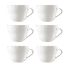 6x Hutschenreuther Maria Theresia Kaffeetasse Tasse Groß Cappuccino-Tasse Weiß