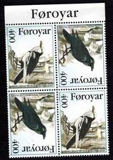 Dänemark-Färöer Kolkrabe 1995 - 2 Zusammendrucke aus Markenheft Pfr