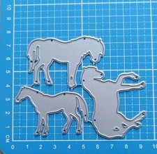 Stanzschablone, Stanze für Sizzix o.äh. 3 Pferde
