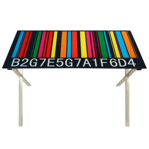 Farbiger schreibtisch mit - farbiger,