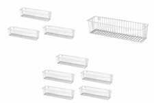 Ablagekorb Küche 1er 3er o. 5er Set Büro Werkstatt Bad 37x10x8cm Stahl weiß Korb