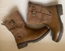 🤎TOP!! Bequeme warme SIMO TEX Stiefel Boots Stiefeletten 40 Braun COGNAC🤎