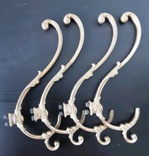 4 Stück Garderobenhaken,  Haken f Mantel und Hut, Messing