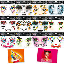 Gesichtstattoo Gesicht Sticker  Aufkleber Fasching Karneval Halloween Geburtstag