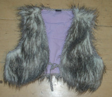 Schöne kurze Fake Fur Kunst Fell Zottel Plüsch Weste Bolero, Ü Goa Kids, 140
