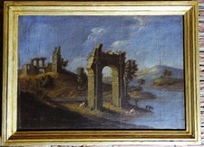 Italy Circle Paolo Panini Roman Ruins with Figures RUINEN Rom Handgemalt