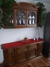 Schrank mit Glasvitrine mit  Beleuchtung. Echtholz, Farbe Rustikal 