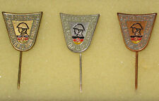 DDR NVA RESERVISTENABZEICHEN 1966 1. MODELL BRONZE SILBER GOLD !!!