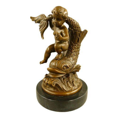 Bronzefigur kind mit - bronzefigur,