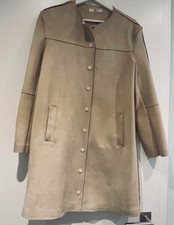 Damen Wildleder Jacke / Mantel in Beige Gr. 34/36