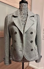 H&M Blazer Jacke Puffärmel Sweatshirtstoff Gr. 38 grau