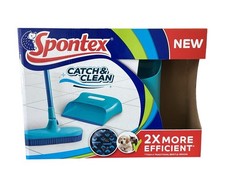 Spontex Catch & Clean Kehrbesen mit Gummiborsten Teleskopstiel