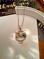 Eulen Halskette Eule Uhu Waldkauz Schleiereule Silber Talisman Naturschmuck