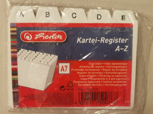 Herlitz kartei register - herlitz, a-z
