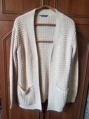Women cardigan beige wool - cardigan,