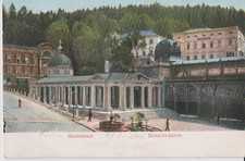 Relief-Ansichtskarte Marienbad, Kreuzbrunnen, gel. 23.5.1905