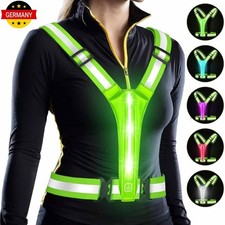 Zwei LED Laufweste Reflektorweste Warnweste Wiederaufladbare Lauflampe, Reflekt