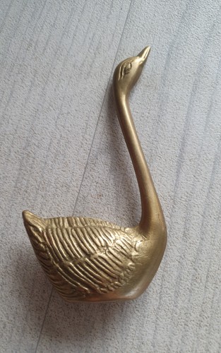 Figur antik schwan messing - figur,