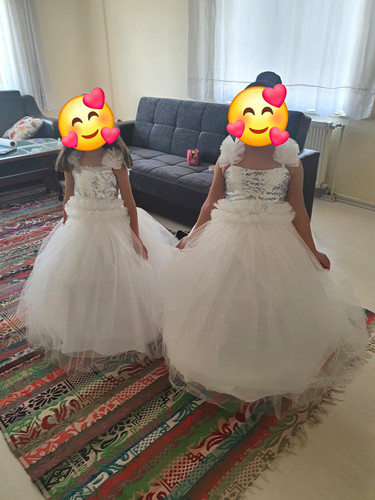 Mädchen festkleid weiß - 2x,