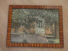 Bilderrahmen 20er-Jahre, Holz ca. 45 x 35,5 cm, Glas, Kunstdruck, gebraucht