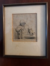 Adriaen van Ostade–Radierung – vermutlich späterer Nachdruck aus dem 18./19. Jh.