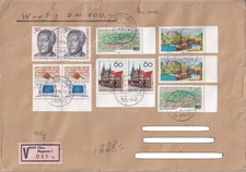 Wertbrief DM 500 BRD 10 Sondermarken Stempel 21.8.84  Olpe - Biggesee