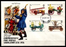 200 Jahre britisches Feuerschutzgesetz. Feuerspritze. FDC. Großbritannien 1974