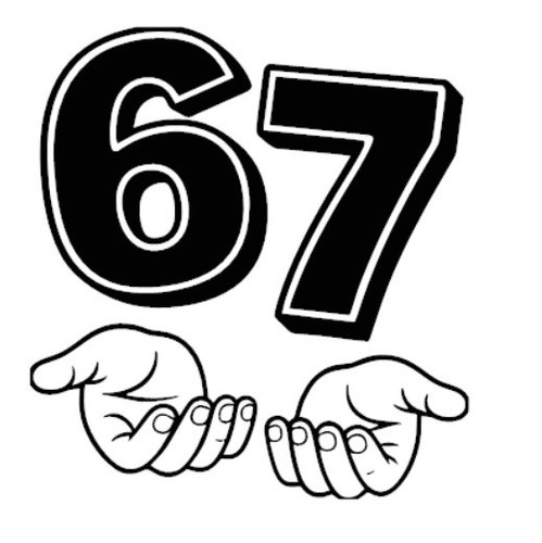 Aufkleber six seven - six,