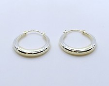 Paar Creolen 585er Bicolor Gelbgold Weißgold 14 Karat Gold Ohrringe 