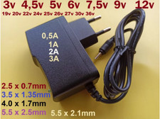 Netzteil 3 5 6 9 10 12 15 18 36 V 1 2 3 8 A 2.5x0.7 3.5x1.35 4.0x1.7 5.5x2.1x2.5
