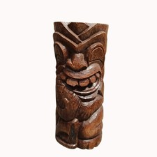 Tiki Figur Mit Ananas Holz 50 cm  Schnitzereien Asien Flock Skulptur Deko 