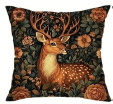 Herbst Kissen 45 cm outdoor Hirsch Wild natural Wald floral Terasse garten