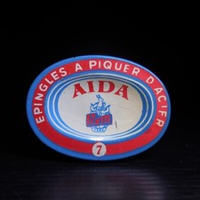 N9930 Dose Metall Alu Vintage Aida Prym Haarnadeln Pique Stahl -blau Weiß Rot