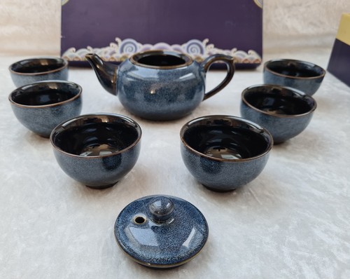 Teeservice blau porzellan - -,
