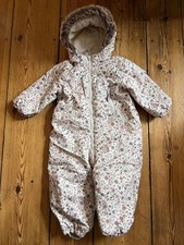 H&M Wunderschöner cremefarbener Blümchen  Schneeanzug Skianzug Einteiler Gr.98