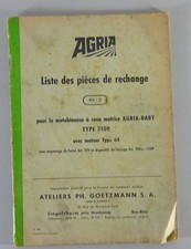 Liste des pièces de rechange | Agria AGRIA-BABY Type 2100 | FRA | Date 05/1965