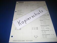 Citroen DS 21,  Pallas 21 - Injection Bj. ab 01.69, orig. Bosch-Testwerte-Blatt