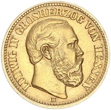 Hessen Ludwig IV. 10 Mark 1880